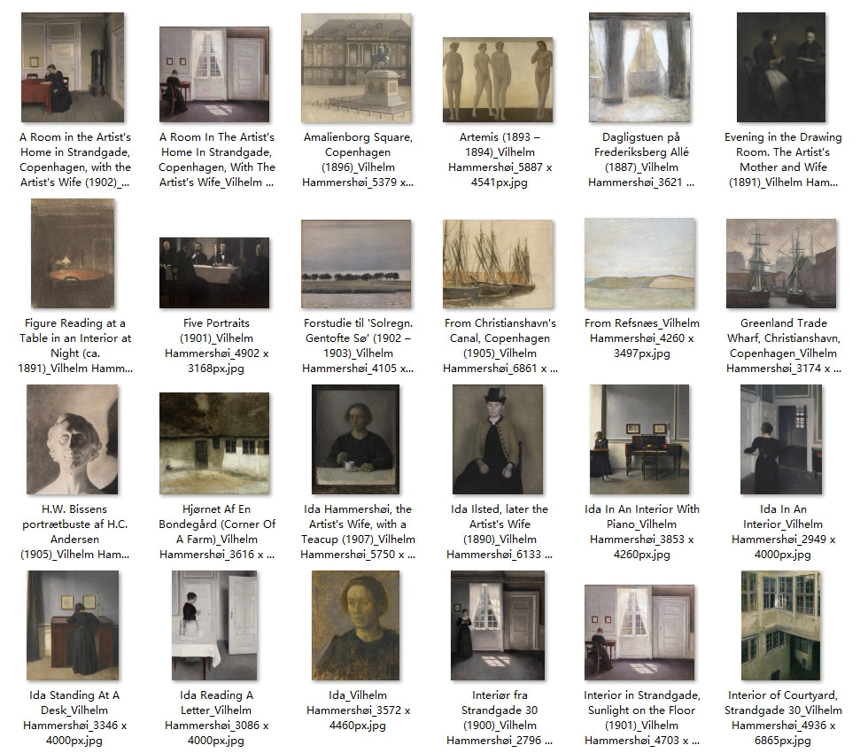 75 Painting Images by Vilhelm Hammershøi (Danish, 1864 - 1916)