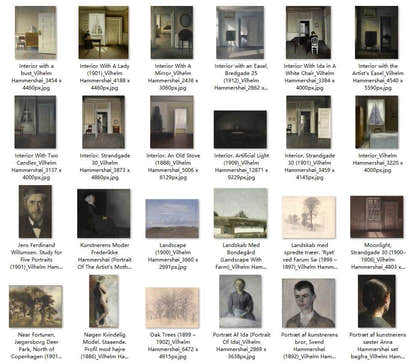 75 Painting Images by Vilhelm Hammershøi Danish, 1864 - 1916 - Tibetan Buddhist thangka, detailed view