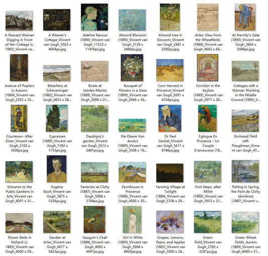 154 Painting Images by Vincent van Gogh Dutch, 1853-1890 - Tibetan Buddhist thangka, front view
