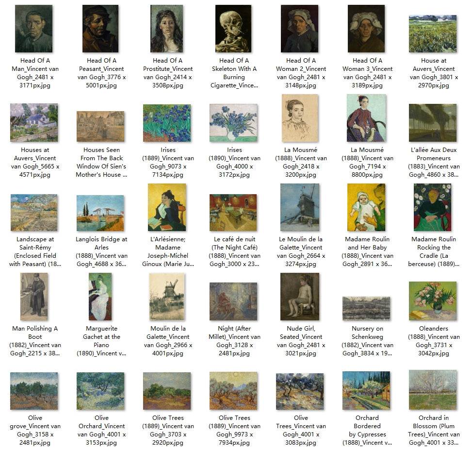 154 Painting Images by Vincent van Gogh Dutch, 1853-1890 - Tibetan Buddhist thangka, detailed view