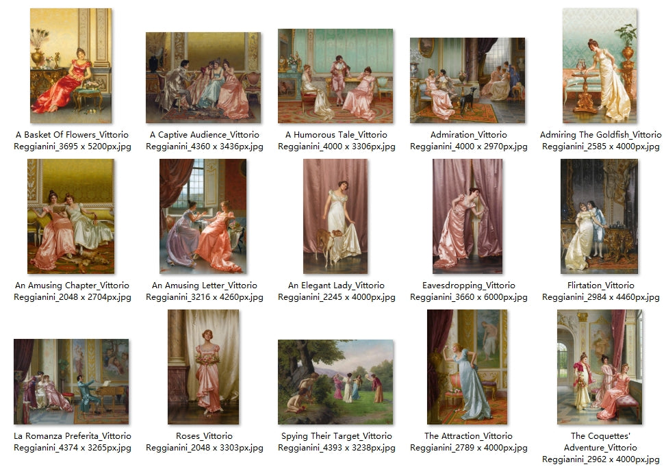 25 Painting Images by Vittorio Reggianini (Italian, 1858-1938)