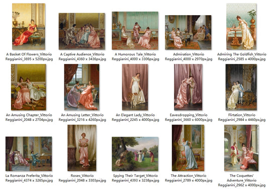 25 Painting Images by Vittorio Reggianini (Italian, 1858-1938)