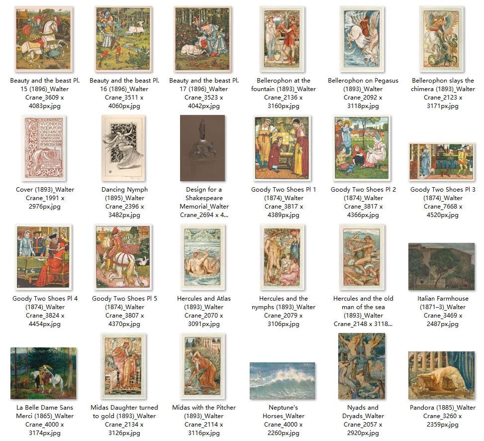 75 Painting Images by Walter Crane English, 1845 - 1915 - Tibetan Buddhist thangka, detailed view