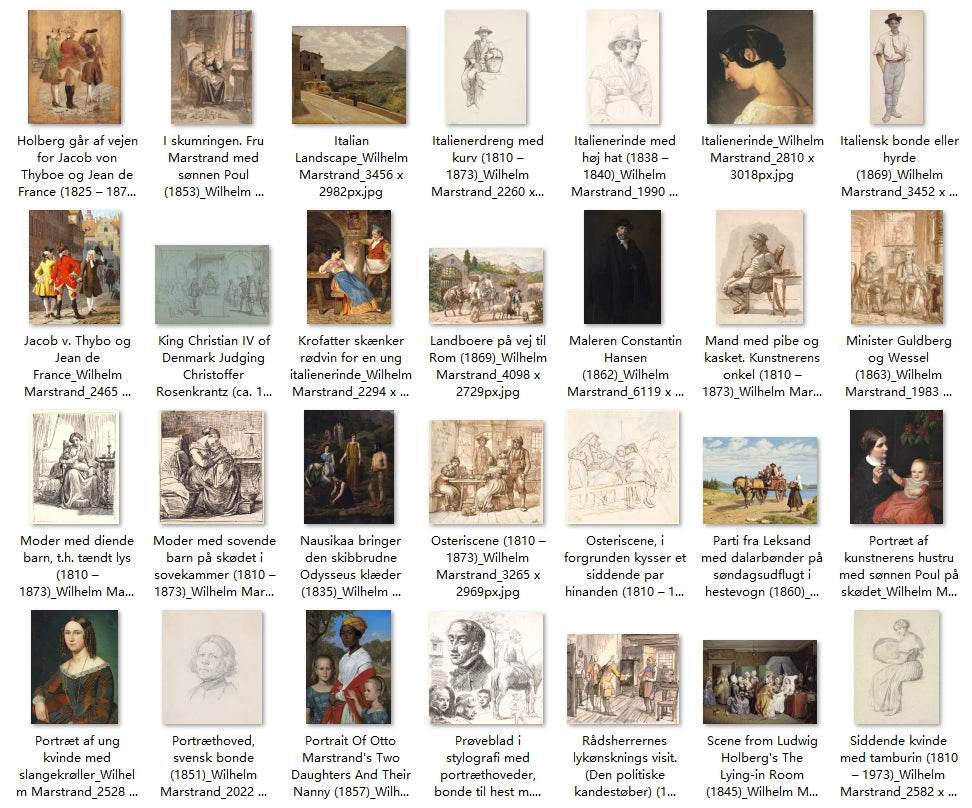 102 Painting Images by Wilhelm Marstrand Danish, 1810-1873 - Tibetan Buddhist thangka, detailed view