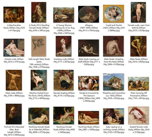 45 Painting Images by William Etty English, 1787-1849 - Tibetan Buddhist thangka, front view