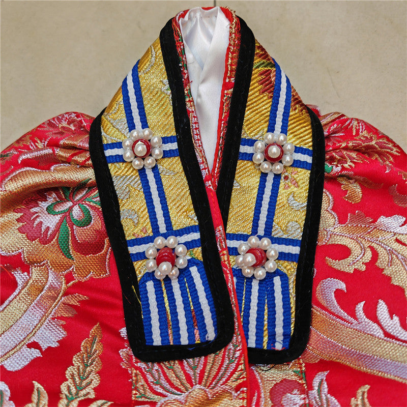 Gandhanra Hand-sewn traditional Tibetan Buddha Statue Robe Clothes dress, hand-sewn, traditional styles and follow rituals, provide a rich and culturally authentic touch, adding an element of spiritual depth to your altar.