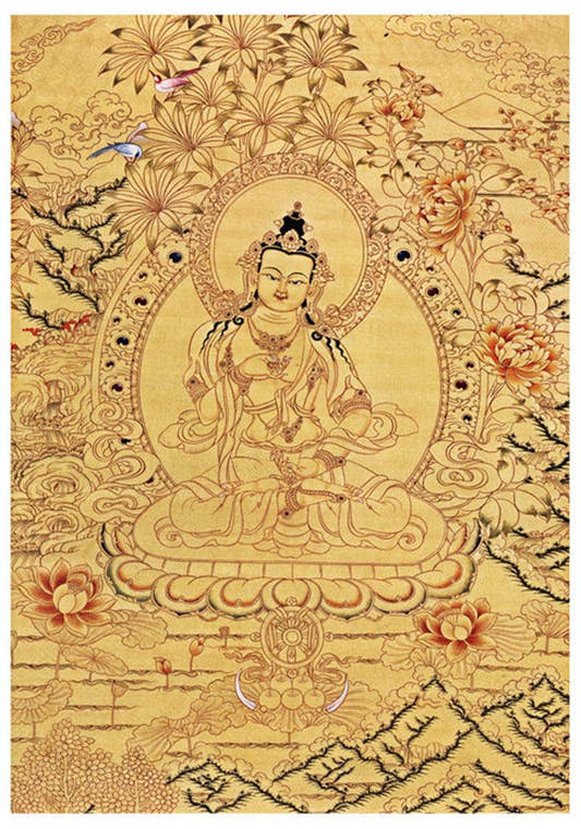 Vajrasatva Image - Tibetan thangka painting, front view