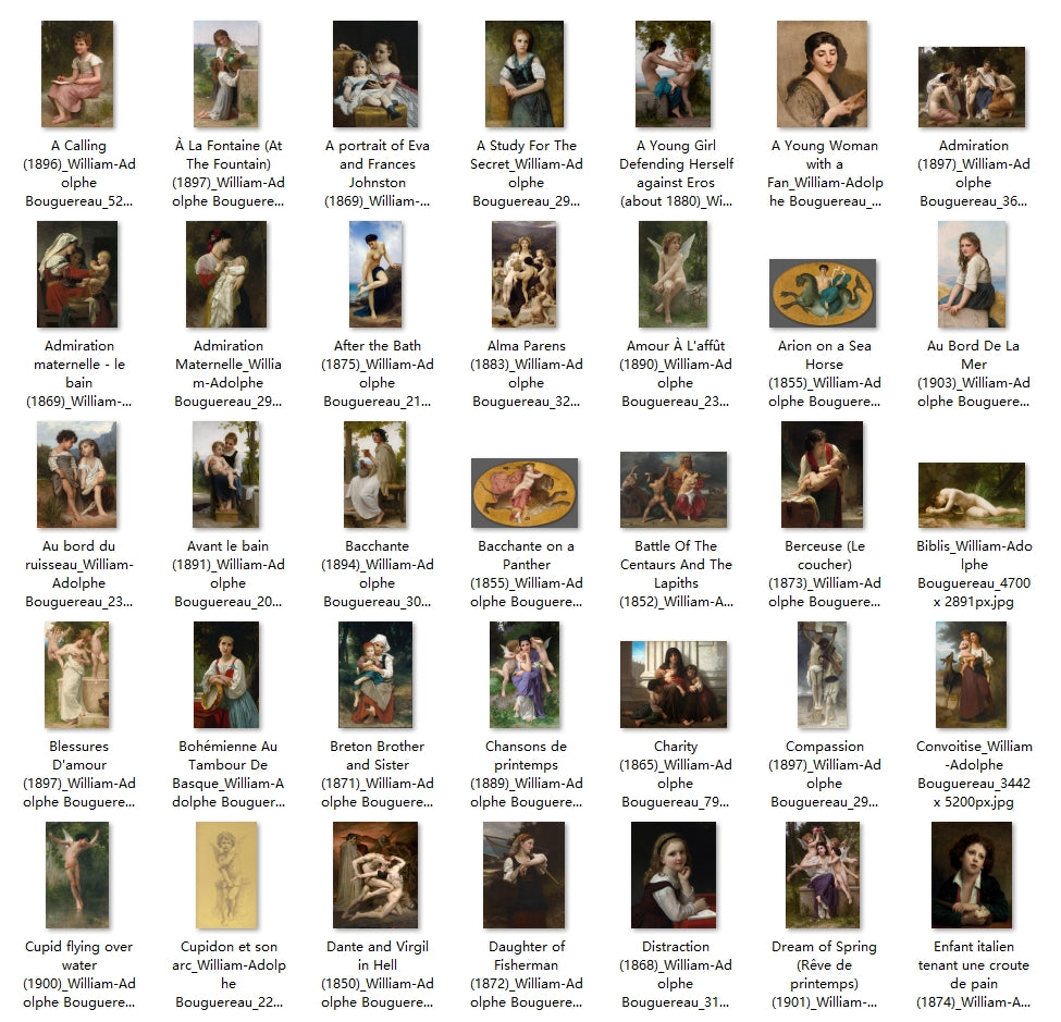 199 Painting Images by William-Adolphe Bouguereau (French, 1825-1905)