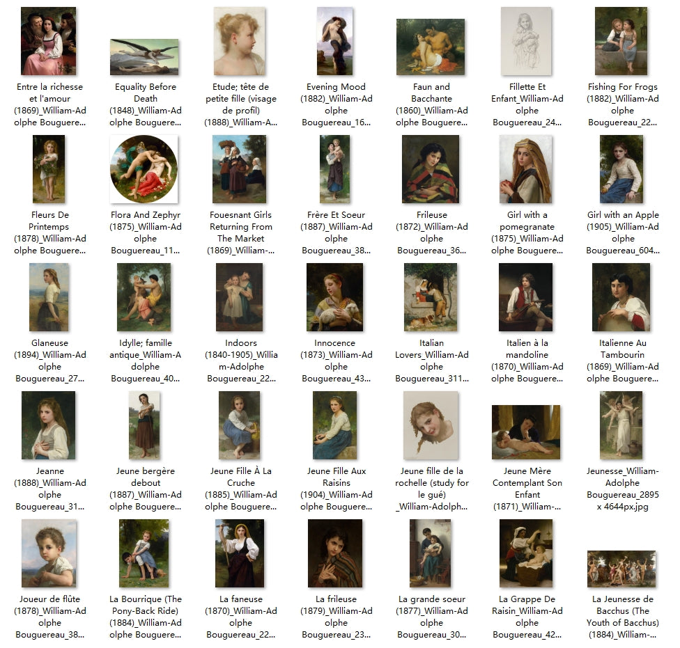 199 Painting Images by William-Adolphe Bouguereau (French, 1825-1905)