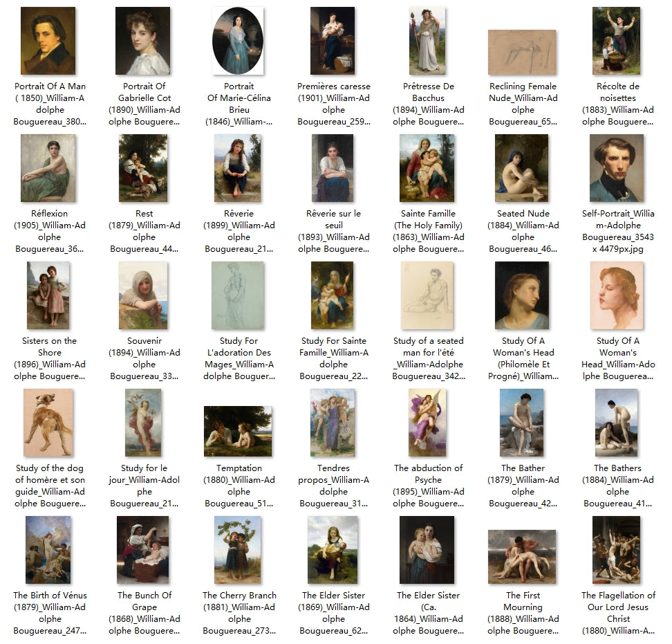 199 Painting Images by William-Adolphe Bouguereau (French, 1825-1905)