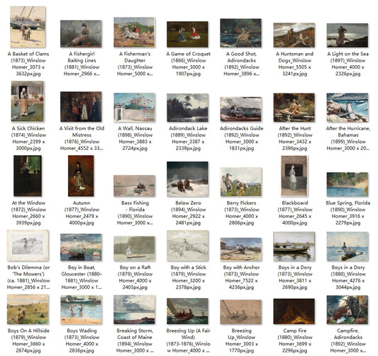 223 Painting Images by Winslow Homer (American, 1836-1910)