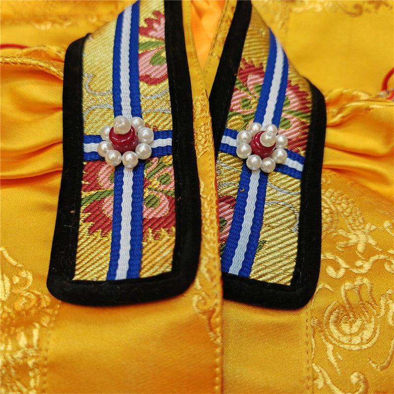 Gandhanra Hand-sewn traditional Tibetan Buddha Statue Robe Clothes dress, hand-sewn, traditional styles and follow rituals, provide a rich and culturally authentic touch, adding an element of spiritual depth to your altar.