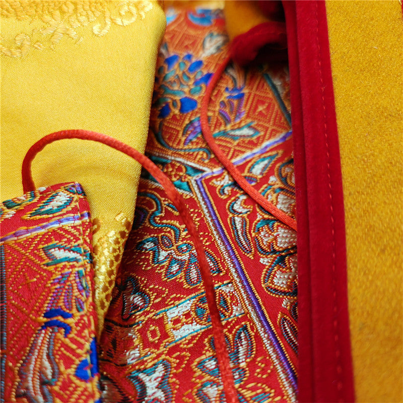 Gandhanra Hand-sewn traditional Tibetan Buddha Statue Robe Clothes dress, hand-sewn, traditional styles and follow rituals, provide a rich and culturally authentic touch, adding an element of spiritual depth to your altar.