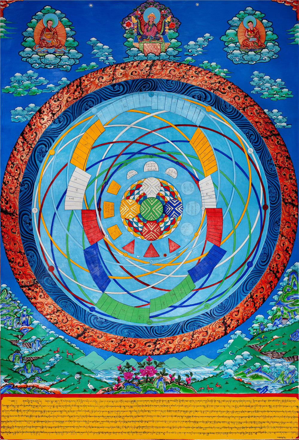 Gandhanra Tibetan Giclee Printed Thangka Art - Mandala of Celestial Movements