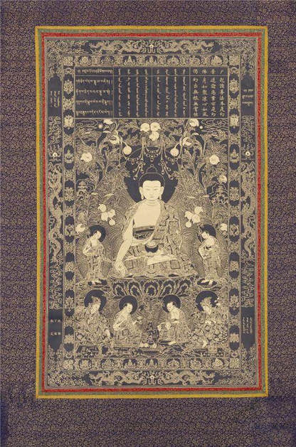 Sikhin - Tibetan thangka painting, front view