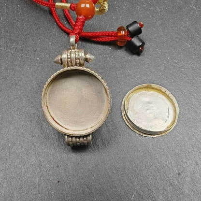Coral and Silver Gau Ghau Shrine - Tibetan Buddhist art, view 7