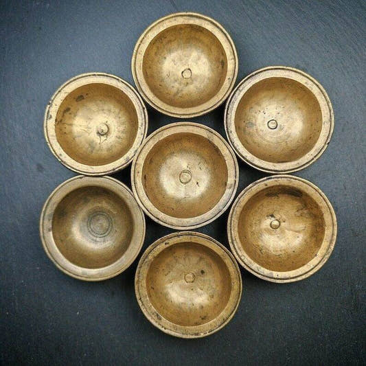 Buddhist Butter lamp / Water Offering Bowls,Yonchap Bowls - Tibetan Buddhist art, front view