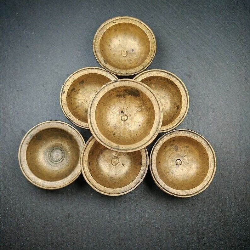 Buddhist Butter lamp / Water Offering Bowls,Yonchap Bowls - Tibetan Buddhist art, close-up detail