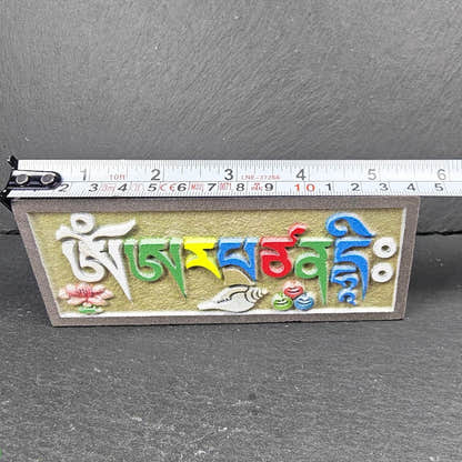 6 Mantras Stones - Artisanal Hand-Carved Mani Stones - Tibetan Buddhist art, view 11