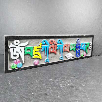 6 Mantras Stones - Artisanal Hand-Carved Mani Stones - for Home Decor, Blessing, Peace & Positivity