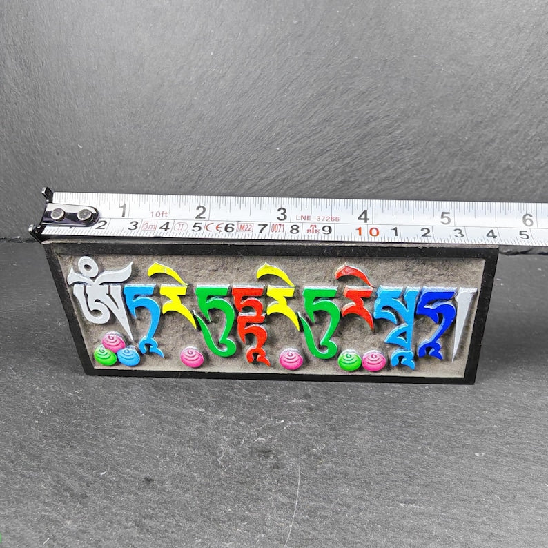 6 Mantras Stones - Artisanal Hand-Carved Mani Stones - for Home Decor, Blessing, Peace & Positivity