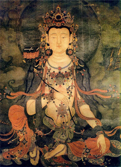 Samantabhadra - 17th Century - Tibetan thangka painting, front view