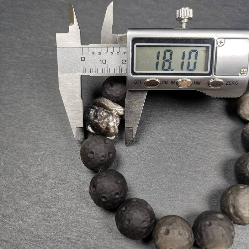 Obsidian Wrist Mala, Prayer Beads Bracelet - Tibetan Buddhist mala beads, view 9
