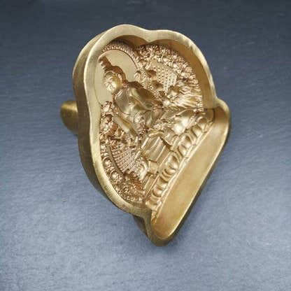 Avakokitesvara, Seng Ge Dra Chenrezig ,the Lion's Roar,12 - Tibetan tsa tsa mold, view 7
