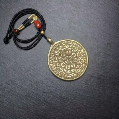 Mandala Flower Amulet Melong Mirror Pendant