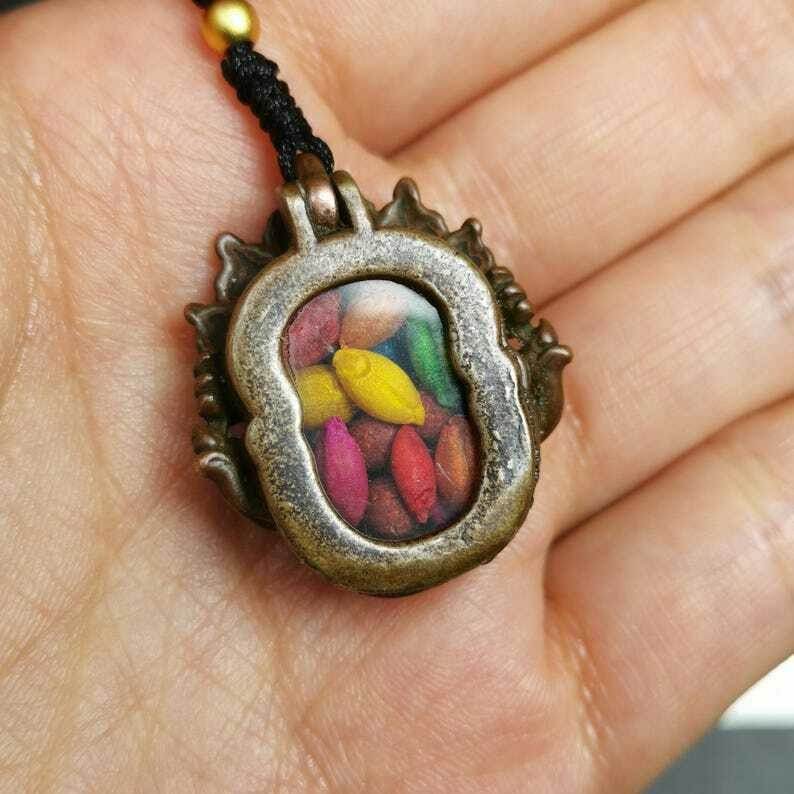 Gau Box Amulet,Ghau Shrine,Altar Necklace - Tibetan Buddhist bead necklace, view 8