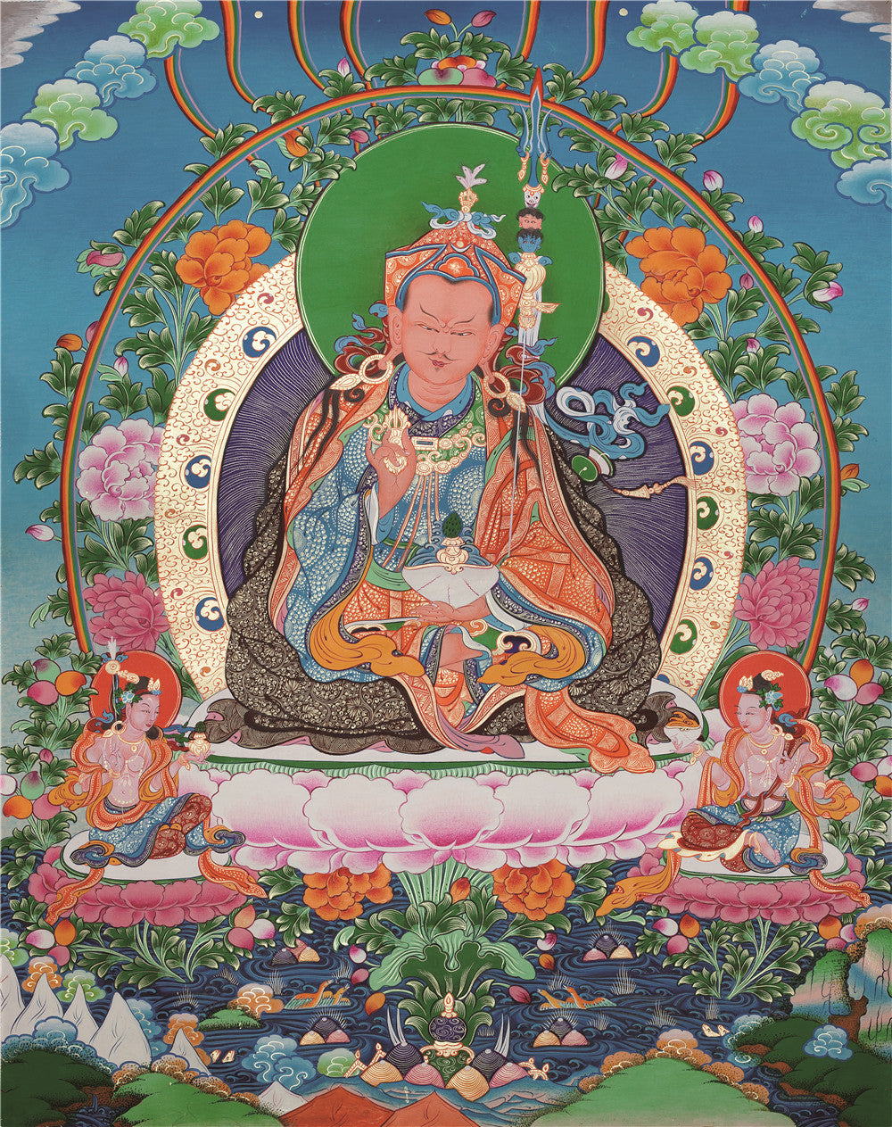 Gandhanra Handmade Thangka - Padmasambhava - Guru Rinpoche - from Kathok Monastery