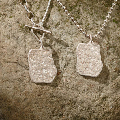 Silver Amulet, Couples Necklace - Tibetan Buddhist bead necklace, size reference