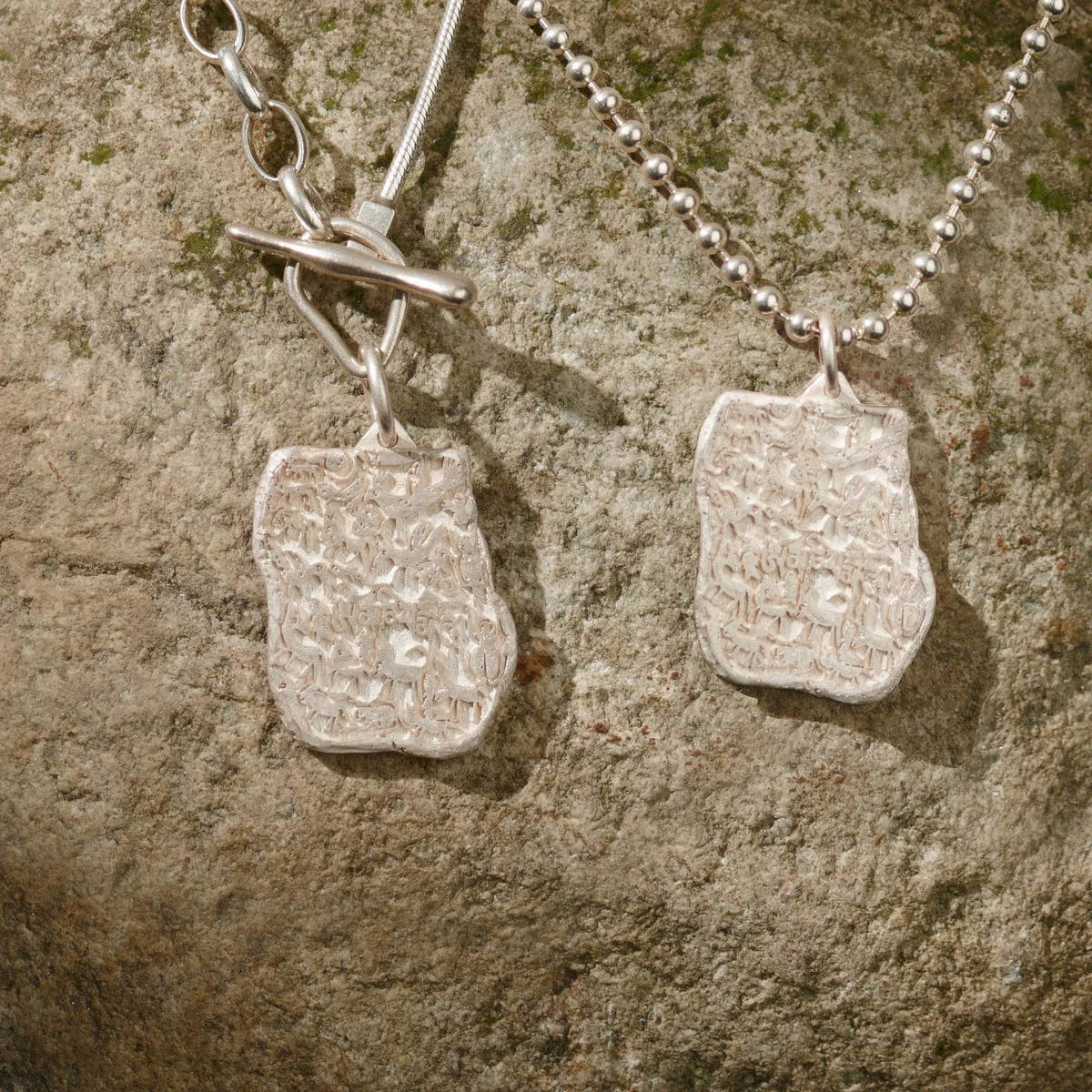 Silver Amulet, Couples Necklace - Tibetan Buddhist bead necklace, size reference