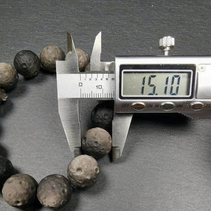 Obsidian Wrist Mala, Prayer Beads Bracelet - Tibetan Buddhist mala beads, size reference