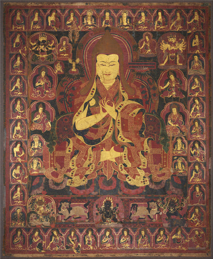 Gandhanra Tibetan Thangka Art - Tsongkhapa - from Labrang Monastery - Giclee Print with Mineral Pigments