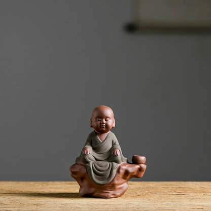 Purple Sand Ceramic Buddha Statues - Tibetan Buddhist statue, view 6