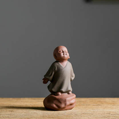 Purple Sand Ceramic Buddha Statues - Tibetan Buddhist statue, detailed view