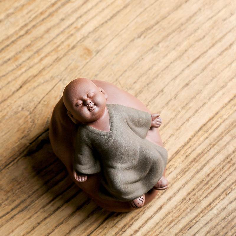 Purple Sand Ceramic Buddha Statues - Tibetan Buddhist statue, view 12