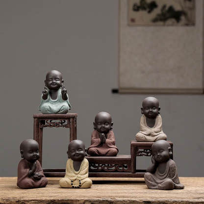 Purple Sand Meditation Buddha Statues - Tibetan Buddhist statue, front view