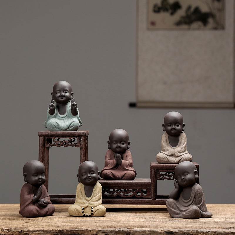 Purple Sand Meditation Buddha Statues - Tibetan Buddhist statue, front view