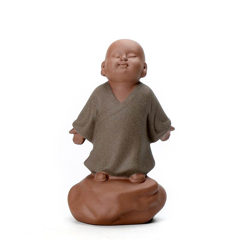 Purple Sand Ceramic Buddha Statues - Tibetan Buddhist statue, view 5