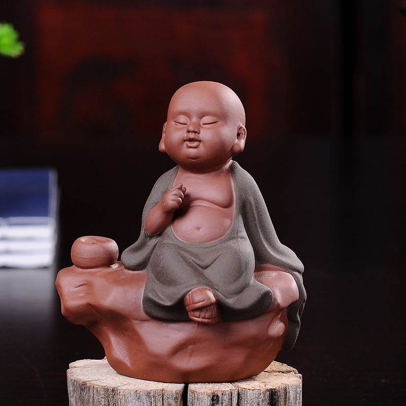 Purple Sand Ceramic Buddha Statues - Tibetan Buddhist statue, view 9