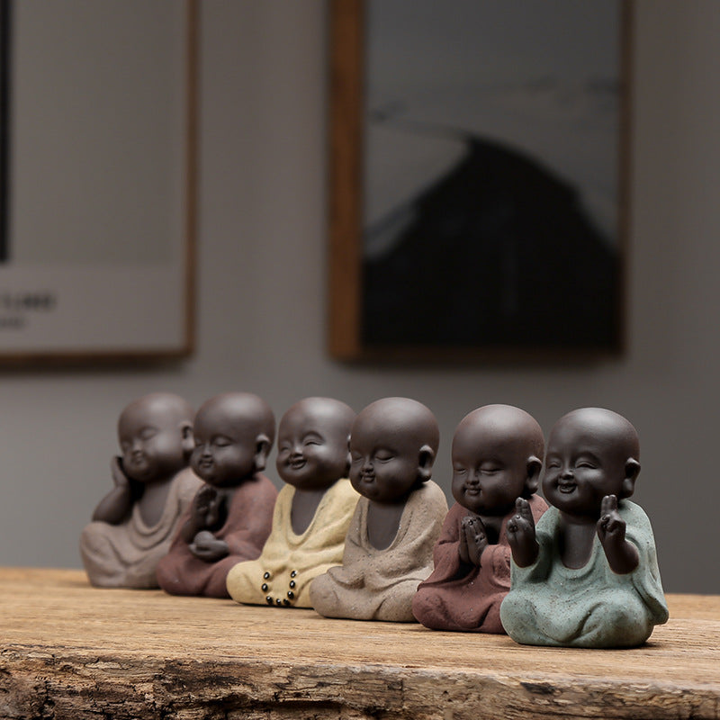 Purple Sand Meditation Buddha Statues