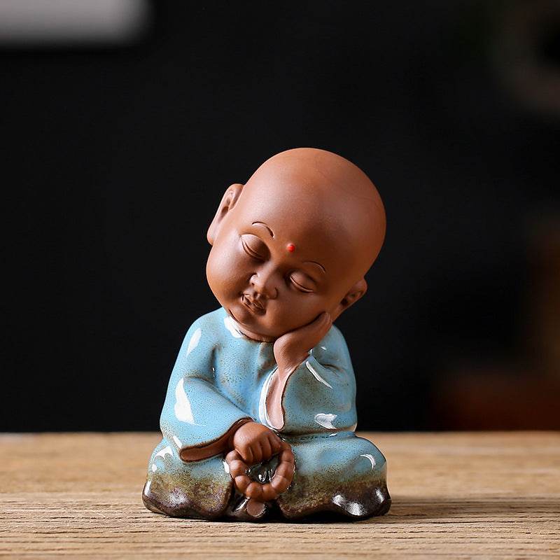 Purple Sand Meditation Buddha Statue - Tibetan Buddhist statue, size reference