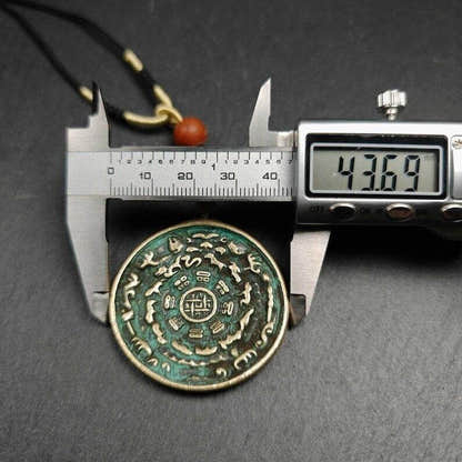 Calendar Amulet Sipaho Badge - Melong Mirror 43mm - Tibetan Buddhist amulet, size reference