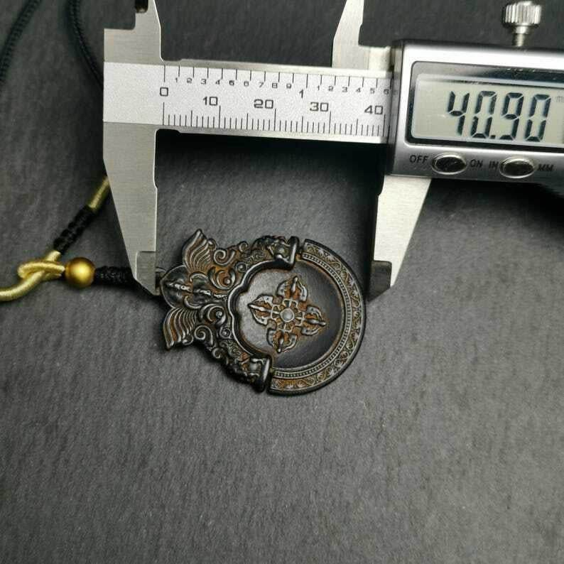 Vajra Amulet - Thokcha Pendant - Tibetan Buddhist amulet, size reference