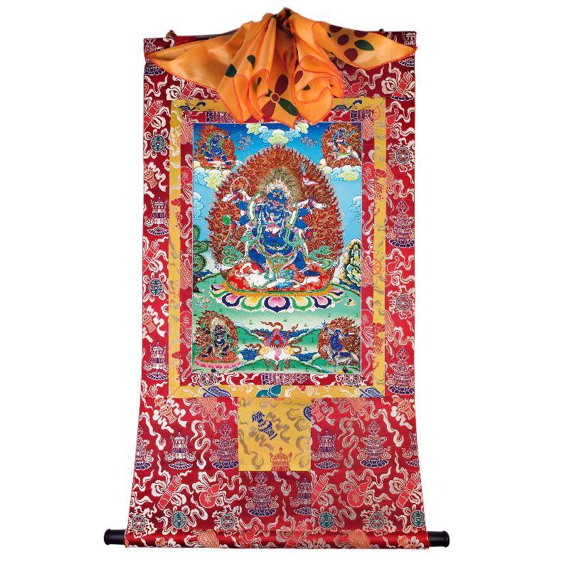 Mahakala - Tibetan thangka painting, detailed view