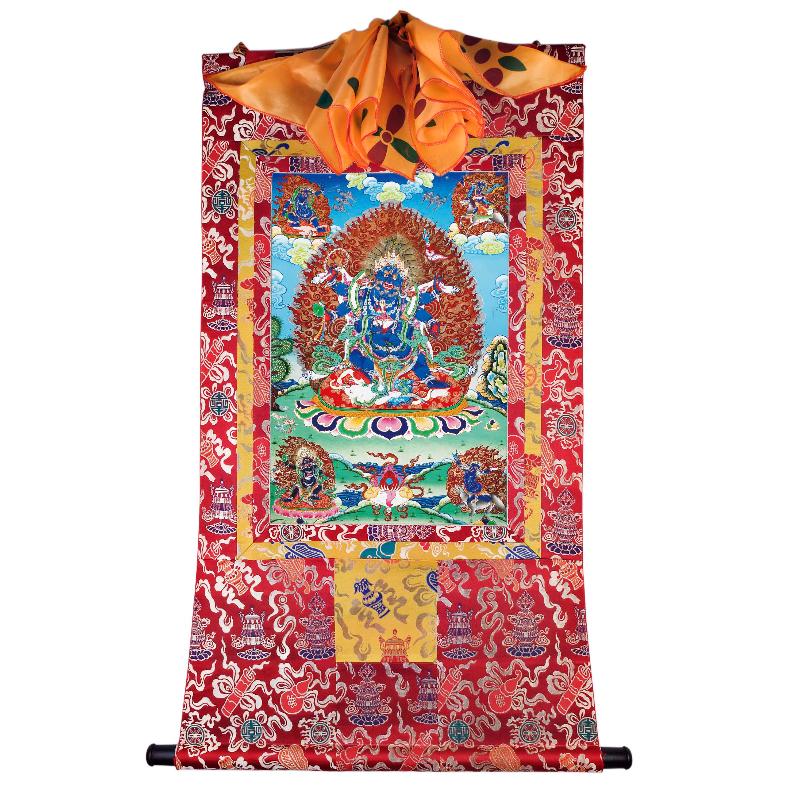 Gandhanra Tibetan Thangka Art - Mahakala - from Kathok Monastery - Giclee Print with Mineral Pigments