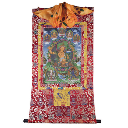 Gandhanra Tibetan Thangka Art - Manjusri - from Kathok Monastery - Giclee Print with Mineral Pigments