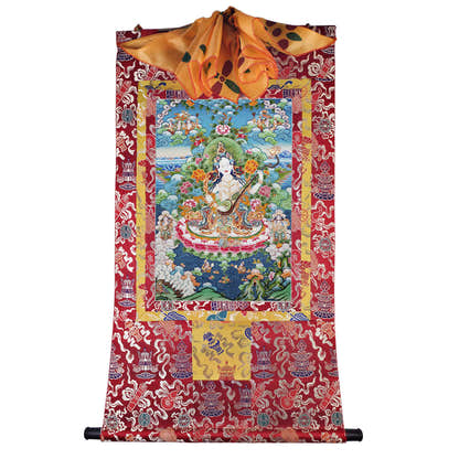2786-唐卡-HBMT-094妙音佛母-240dpi - Tibetan thangka painting, detailed view